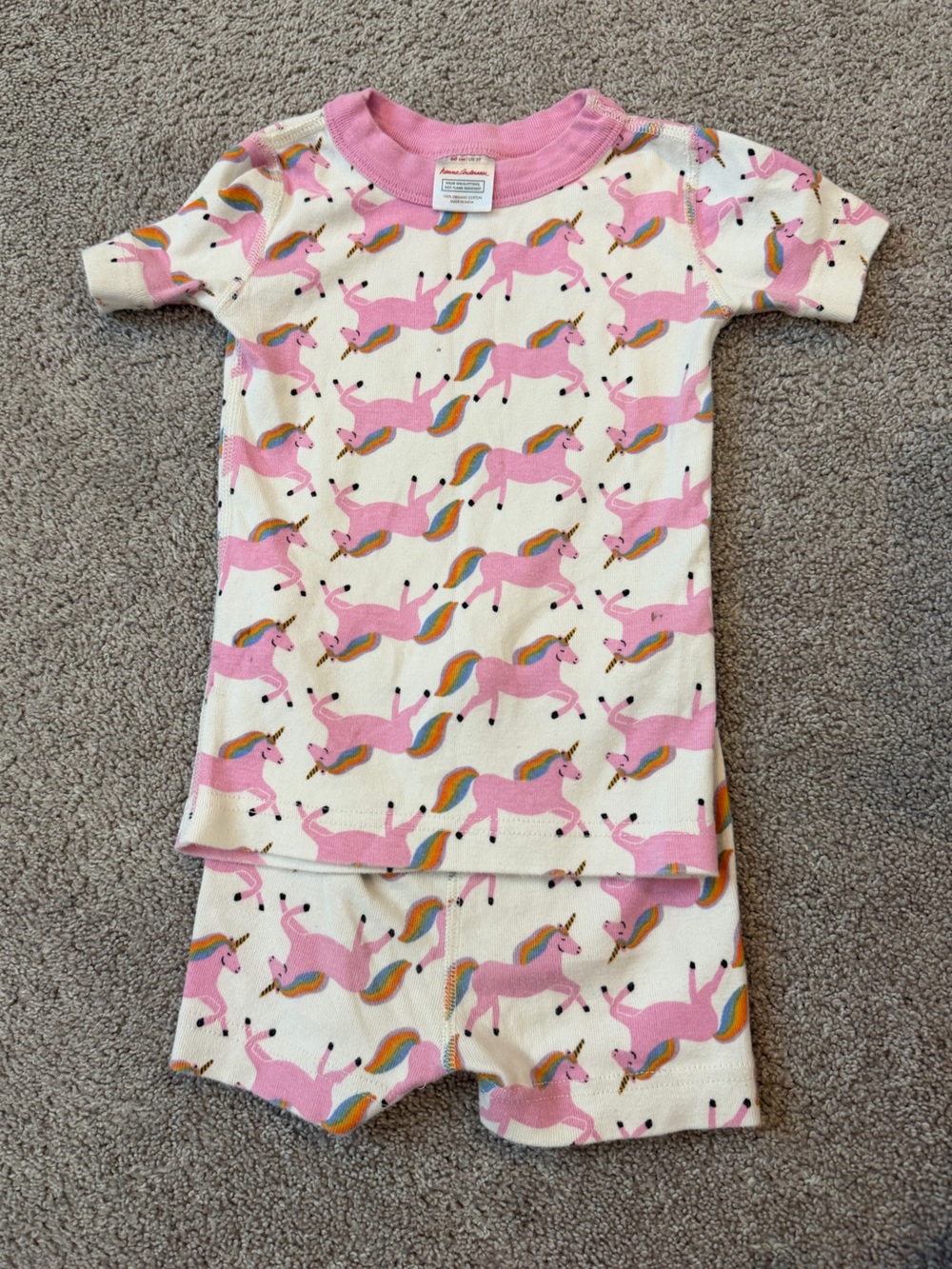 Hanna Andersson Pink Unicorn Print Pajama Set size 3T
